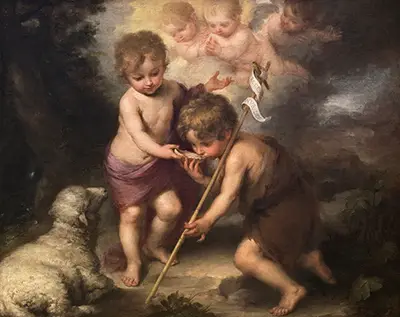 The Holy Children with a Shell Bartolome Esteban Murillo